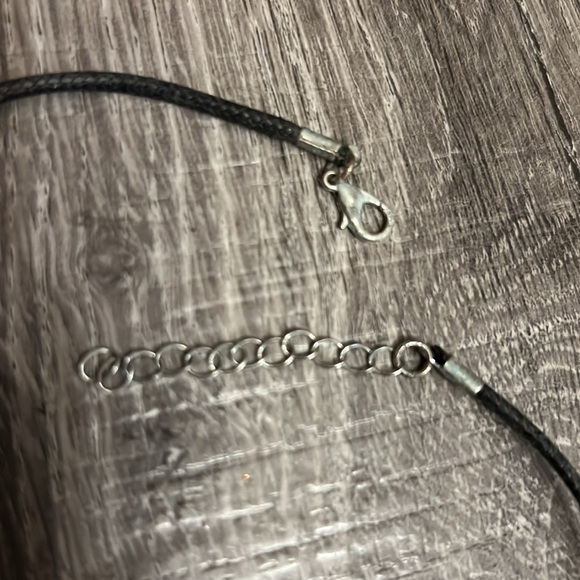 Jesus Pendant Black Necklace Cord Love 1 Cor 16:14 back Jesus Fish Front - Picture 8 of 11